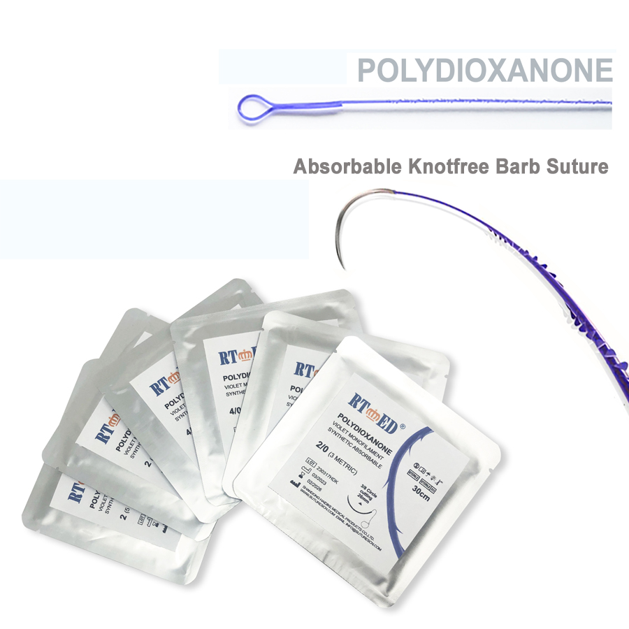 Absorbable knotfree barb suture